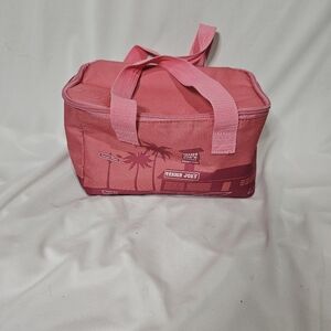 TRADER JOE'S MINI INSULATED PINK TOTE LUNCH COOLER BAG